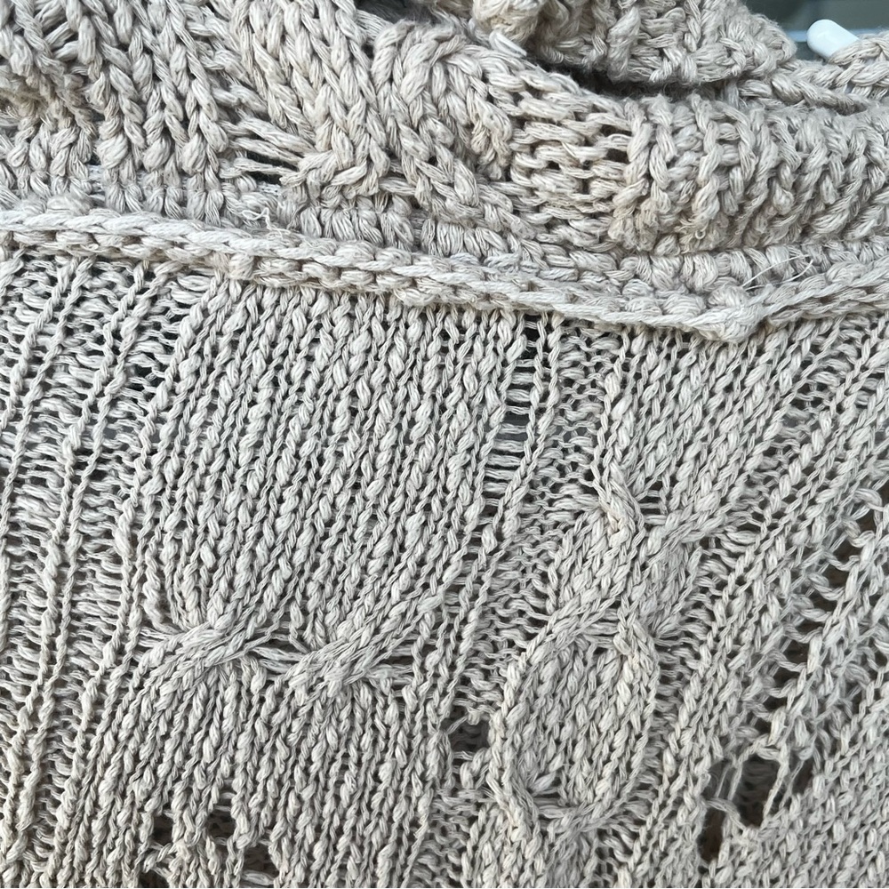 Free People Shades of Dawn Cowl Neck Sweater Beige Oversized Slouchy Size Large - Picture 7 of 8